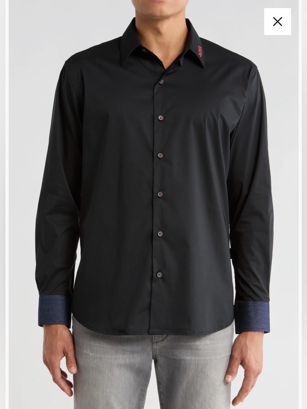 Von Dutch Black Men's Long-Sleeve Button-Down Shirt with Red Logo new with tag S